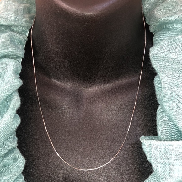 Solid 14K White Gold Necklace Neck Chain - Picture 5 of 10